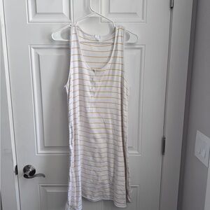 LAKE Maternity White and Yellow Striped Sleeveless Pajamas